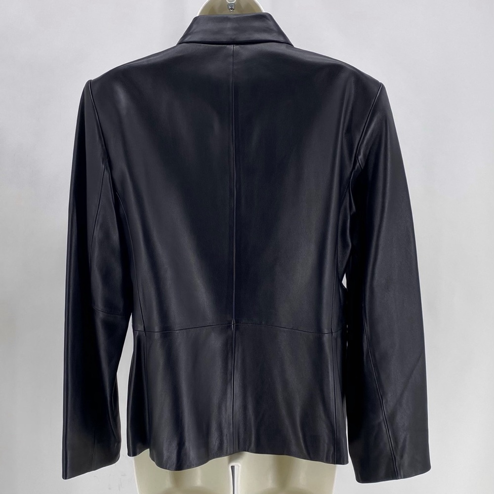Talbots Black Leather Jacket - image 2